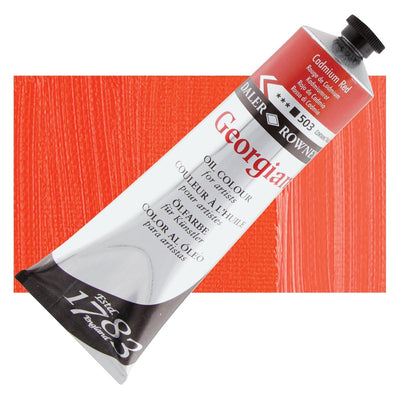 Daler Rowney Georgian Oil 225 ML Cadmium Red (502) | Reliance Fine Art |Daler & Rowney Georgian Oil ColoursOil Paints