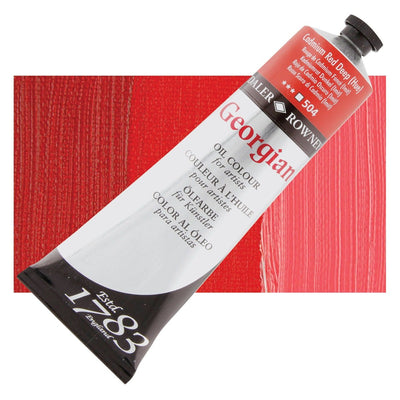 Daler Rowney Georgian Oil 225 ML Cadmium Red Deep Hue (504) | Reliance Fine Art |Daler & Rowney Georgian Oil ColoursOil Paints