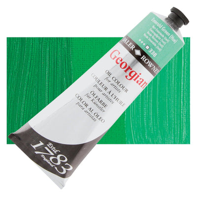 Daler Rowney Georgian Oil 225 ML Emerald Green Hue (338) | Reliance Fine Art |Daler & Rowney Georgian Oil ColoursOil Paints