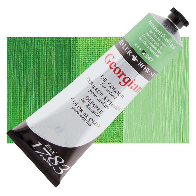 Daler Rowney Georgian Oil 225 ML Permanent Green Light (347) | Reliance Fine Art |Daler & Rowney Georgian Oil ColoursOil Paints