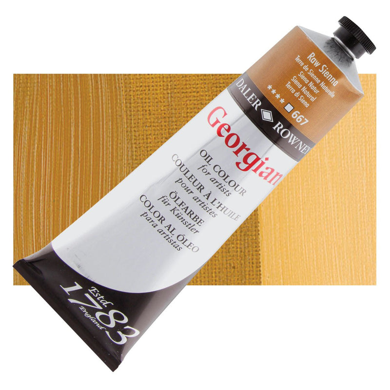 Daler Rowney Georgian Oil 225 ML Raw Sienna | Reliance Fine Art |Daler & Rowney Georgian Oil ColoursOil Paints