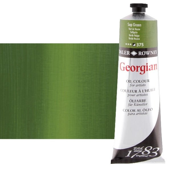 Daler Rowney Georgian Oil 225 ML Sap Green (375) | Reliance Fine Art |Daler & Rowney Georgian Oil ColoursOil Paints