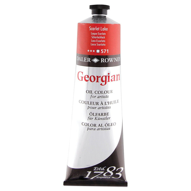 Daler Rowney Georgian Oil 225 ML Scarlet Lake (571) | Reliance Fine Art |Daler & Rowney Georgian Oil ColoursOil Paints