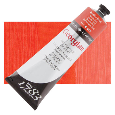 Daler Rowney Georgian Oil 225 ML Vermilion Hue (588) | Reliance Fine Art |Daler & Rowney Georgian Oil ColoursOil Paints