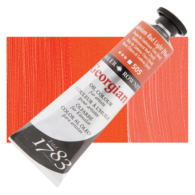 Daler Rowney Georgian Oil 38 ML Cadmium Red Light (505) | Reliance Fine Art |Daler & Rowney Georgian Oil ColoursOil Paints