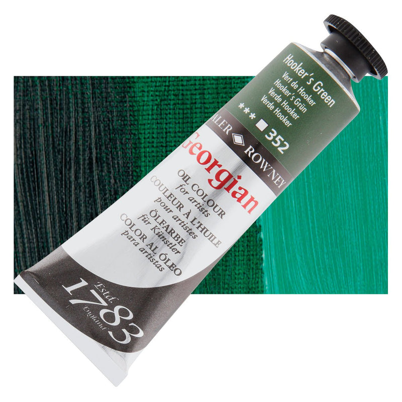 Daler Rowney Georgian Oil 38 ML Hookers Green (352) | Reliance Fine Art |Daler & Rowney Georgian Oil ColoursOil Paints