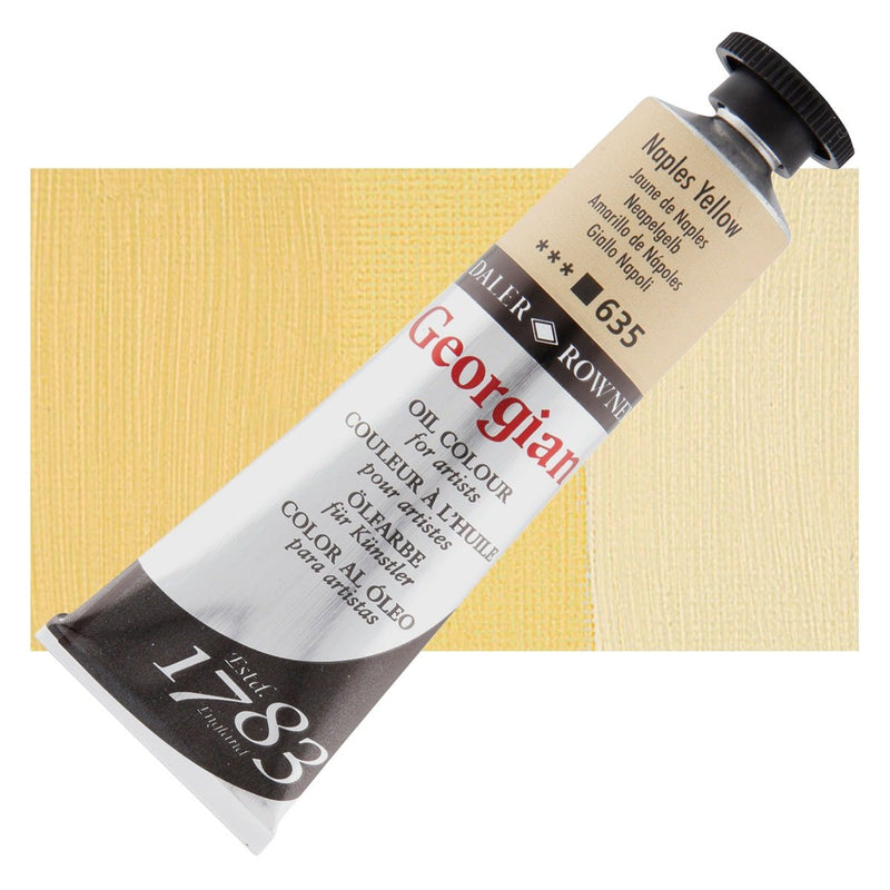 Daler Rowney Georgian Oil 38 ML Naples Yellow (635) | Reliance Fine Art |Daler & Rowney Georgian Oil ColoursOil Paints