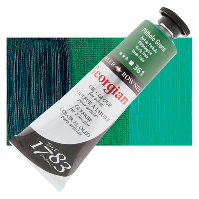 Daler Rowney Georgian Oil 38 ML Phthalo Green (361) | Reliance Fine Art |Daler & Rowney Georgian Oil ColoursOil Paints