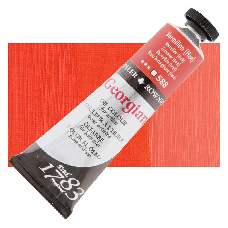 Daler Rowney Georgian Oil 38 ML Vermilion | Reliance Fine Art |Daler & Rowney Georgian Oil ColoursOil Paints