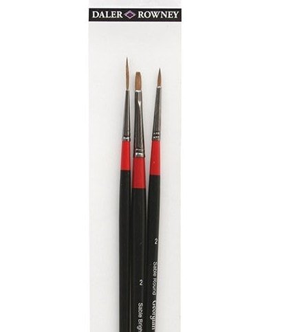 Daler Rowney Georgian Oil Brush Wallet Set Of 3 (301) | Reliance Fine Art |Brush SetsDaler Rowney Georgian Brushes
