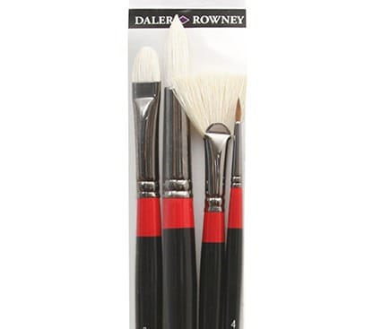 Daler Rowney Georgian Oil Brush Wallet Set Of 4 (402) | Reliance Fine Art |Brush SetsDaler Rowney Georgian Brushes