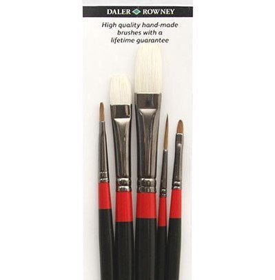Daler Rowney Georgian Oil Brush Wallet Set Of 5 (501) | Reliance Fine Art |Brush SetsDaler Rowney Georgian BrushesOil Paint Brushes