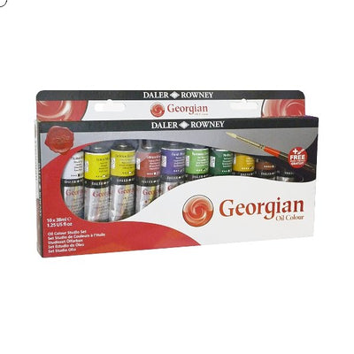 Daler & Rowney Georgian Studio Oil Colour Set (10 Shades x38ml) | Reliance Fine Art |Oil Paint SetsPaint Sets