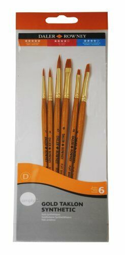 Daler Rowney Gold Taklon Short Handled 6 Piece Set (216920601) | Reliance Fine Art |Brush Sets
