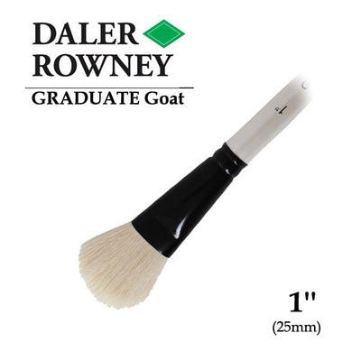 Daler Rowney Graduate Goat Hair Short Handle Oval Wash Brush Size 1 inch (212152100) | Reliance Fine Art |Acrylic Paint BrushesEconomy BrushesOil Paint Brushes