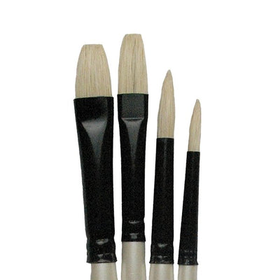 Daler Rowney Graduate Natural White Bristle Brush Set of 4 (D) Short Handle (212540008) | Reliance Fine Art |Brush Sets