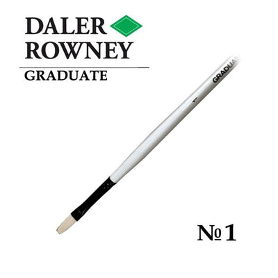 Daler Rowney Graduate Natural White Bristle Long Handle Filbert Brush Size 1 (212142001) | Reliance Fine Art |Economy Brushes