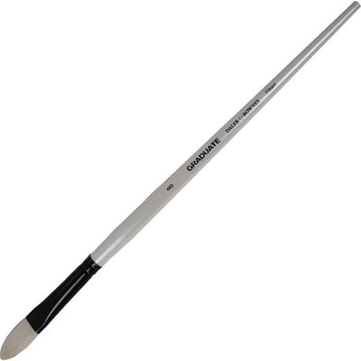 Daler Rowney Graduate Natural White Bristle Long Handle Filbert Brush Size 8 (212142008) | Reliance Fine Art |Economy Brushes
