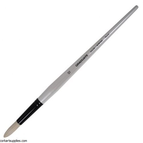 Daler Rowney Graduate Natural White Bristle Long Handle Round Brush Size 10 (212145010) | Reliance Fine Art |Economy Brushes
