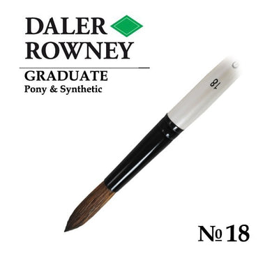Daler Rowney Graduate Pony Hair Short Handle Round Brush Size 18 (212189018) | Reliance Fine Art |Economy Brushes