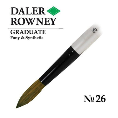 Daler Rowney Graduate Pony Hair Short Handle Round Brush Size 26 (212189026) | Reliance Fine Art |Economy Brushes