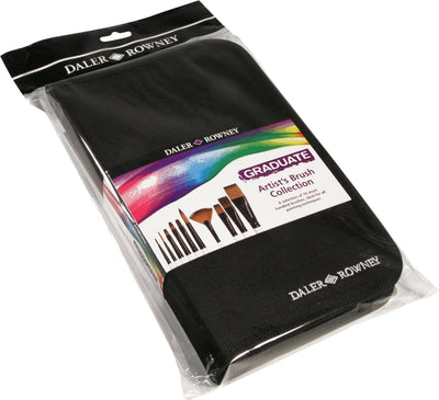 Daler Rowney Graduate Synthetic Brush Zip Case Set of 10 (212500100) | Reliance Fine Art |Brush SetsEconomy BrushesOil Paint Brushes