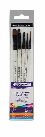 Daler Rowney Graduate Synthetic Classic Brush Set of 5 SH (212550001) | Reliance Fine Art |Brush Sets