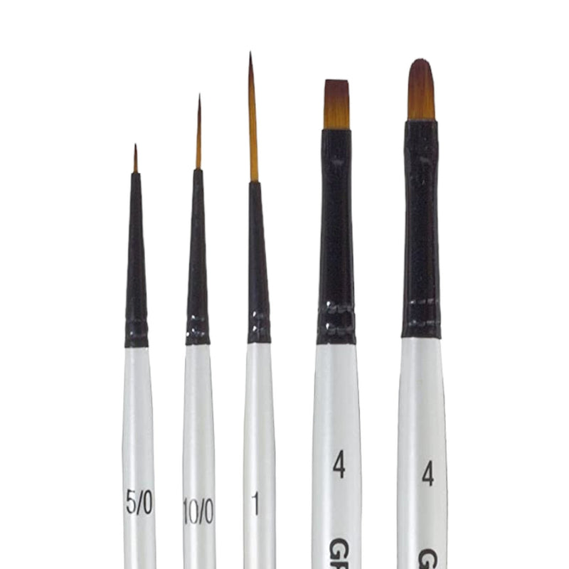 Daler Rowney Graduate Synthetic Detail Brush Set of 5 Short Handle (212550003) | Reliance Fine Art |Brush Sets