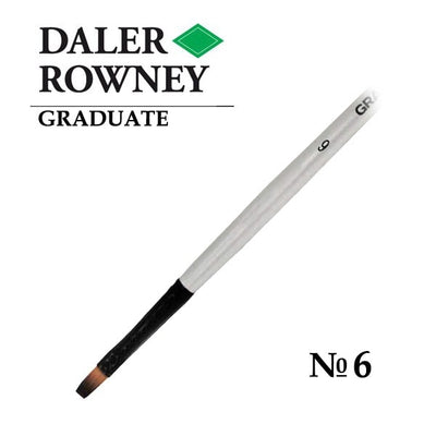 Daler Rowney Graduate Synthetic Long Handle Bright Brush Size 6 (212160006) | Reliance Fine Art |Economy Brushes