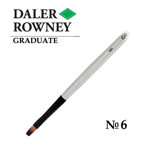 Daler Rowney Graduate Synthetic Long Handle Bright Brush Size 6 (212160006) | Reliance Fine Art |Economy Brushes