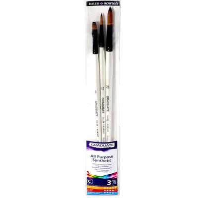 Daler Rowney Graduate Synthetic Long Handle Brush Set of 3 (212531001) | Reliance Fine Art |Brush Sets