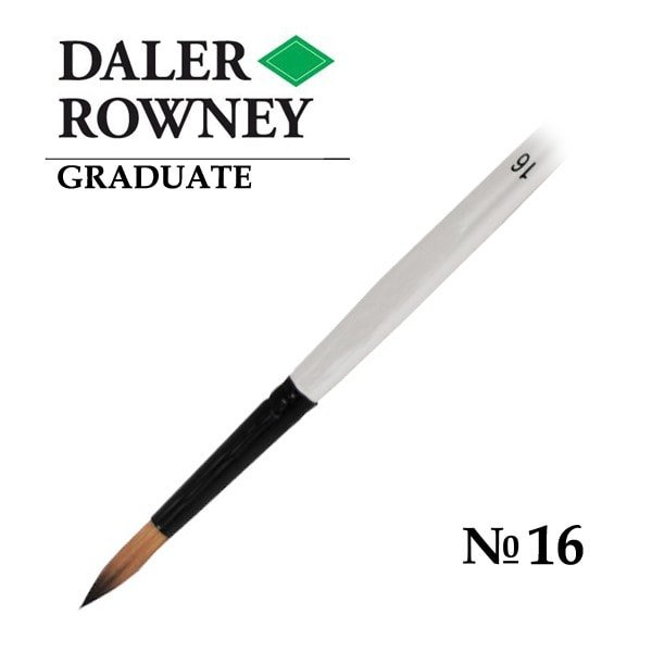 Daler Rowney Graduate Synthetic Long Handle Round Brush Size 16 (212161016) | Reliance Fine Art |Economy Brushes