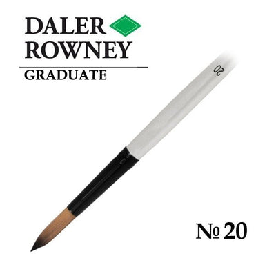 Daler Rowney Graduate Synthetic Long Handle Round Brush Size 20 (212161020) | Reliance Fine Art |Economy Brushes