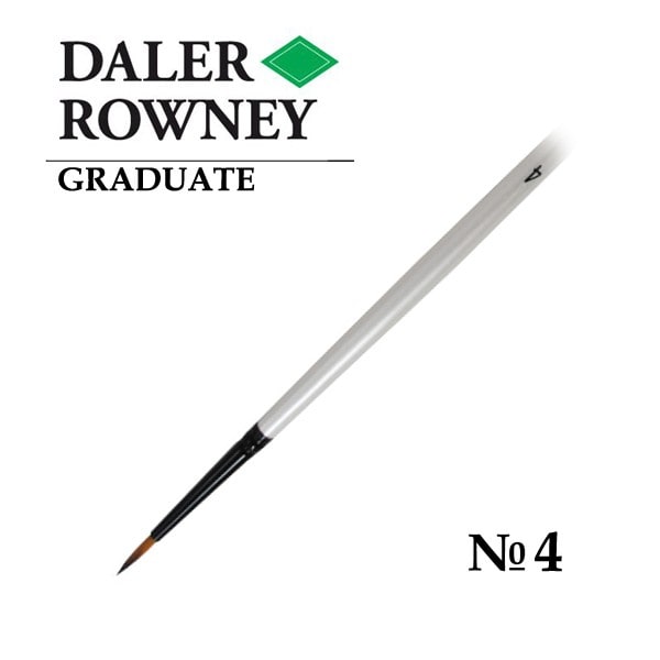 Daler Rowney Graduate Synthetic Long Handle Round Brush Size 4 (212161004) | Reliance Fine Art |Economy Brushes