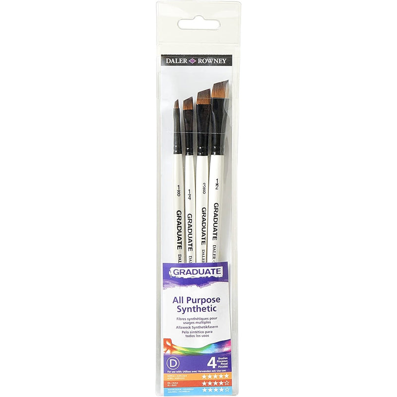 Daler Rowney Graduate Synthetic Shader Brush Set of 4 SH (212540006) | Reliance Fine Art |Brush Sets