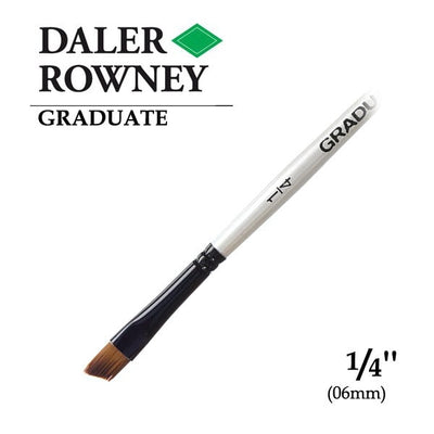 Daler Rowney Graduate Synthetic Short Handle Angle Shader Brush Size 1/4 inch (212157025) | Reliance Fine Art |Economy Brushes