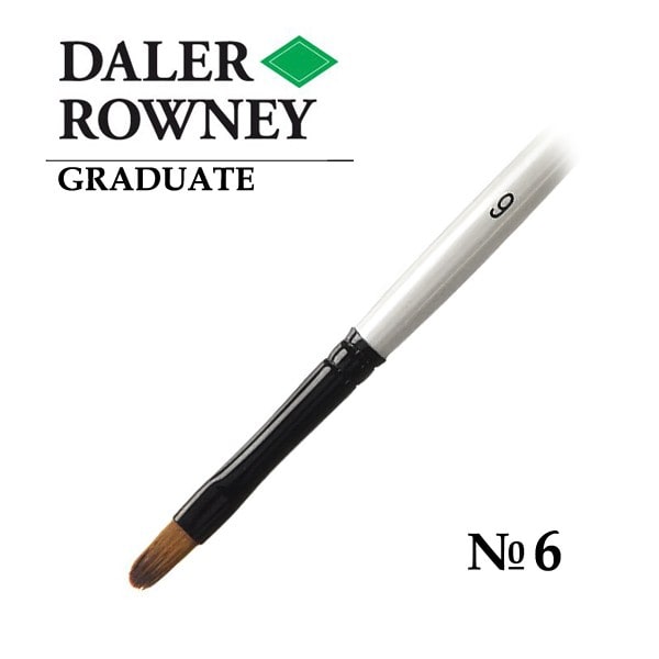 Daler Rowney Graduate Synthetic Short Handle Filbert Brush Size 6 (212167006) | Reliance Fine Art |Economy Brushes