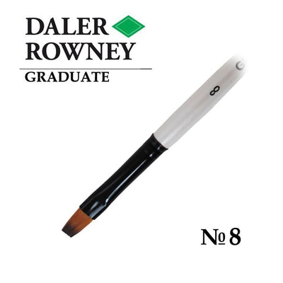Daler Rowney Graduate Synthetic Short Handle Flat Shader Brush Size 8 (212160008) | Reliance Fine Art |Economy Brushes