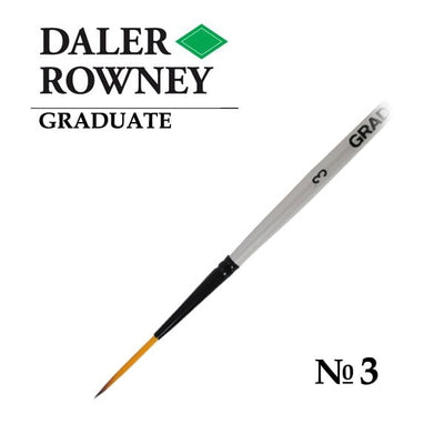 Daler Rowney Graduate Synthetic Short Handle Rigger Brush Size 3 (212130003) | Reliance Fine Art |Economy BrushesOil Paint Brushes