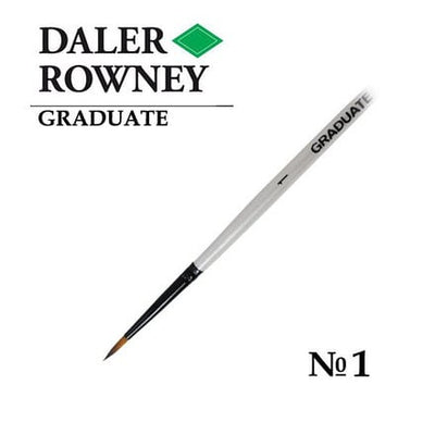 Daler Rowney Graduate Synthetic Short Handle Round Brush Size 1 (212185001) | Reliance Fine Art |Economy Brushes