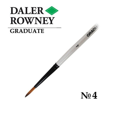 Daler Rowney Graduate Synthetic Short Handle Round Brush Size 4 (212185004) | Reliance Fine Art |Economy Brushes