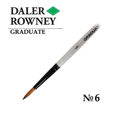 Daler Rowney Graduate Synthetic Short Handle Round Brush Size 6 (212185006) | Reliance Fine Art |Economy Brushes