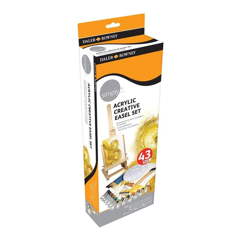 Daler & Rowney Simply Acrylic Creative Easel Set 43 Pcs (126500201) | Reliance Fine Art |Acrylic Paint SetsPaint Sets