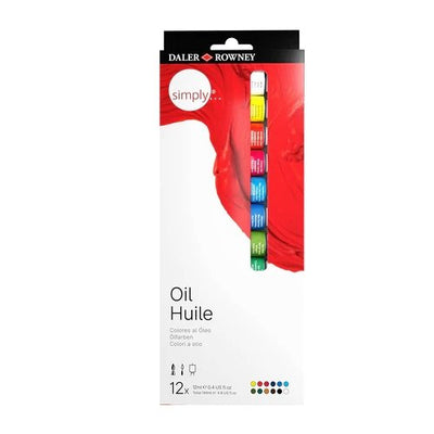 Daler & Rowney Simply Oil Colour Set (12 Shades x 12ml) | Reliance Fine Art |Oil Paint SetsPaint Sets