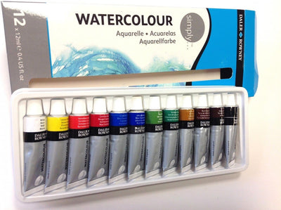 Daler & Rowney Simply Watercolour Set (12 Shades x12ml) | Reliance Fine Art |Paint SetsWatercolor Paint Sets