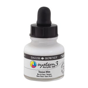 Daler-Rowney System 3 Acrylic Ink 29.5ml - Titanium White | Reliance Fine Art |Artist Inks