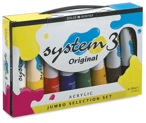 Daler-Rowney System 3 Acrylic Jumbo Set of 8 (150 ml tubes) | Reliance Fine Art |Acrylic Paints