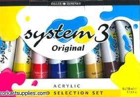 Daler-Rowney System 3 Acrylic Jumbo Set of 8 (150 ml tubes) | Reliance Fine Art |Acrylic Paints