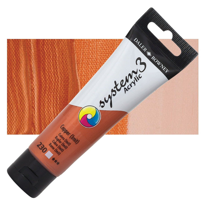 Daler & Rowney System3 150ML COPPER (230) | Reliance Fine Art |Acrylic PaintsDaler & Rowney System3 Acrylics