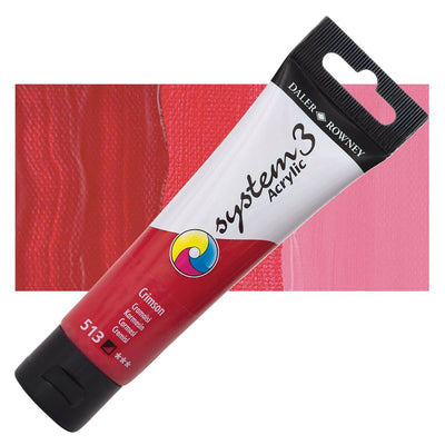 Daler & Rowney System3 150ML CRIMSON (513) | Reliance Fine Art |Acrylic PaintsDaler & Rowney System3 Acrylics